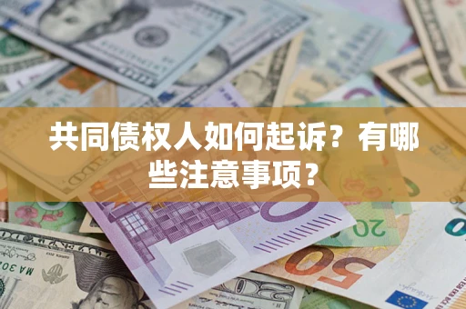 济南共同债权人如何起诉？有哪些注意事项？