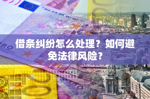 济南借条纠纷怎么处理？如何避免法律风险？